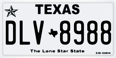 TX license plate DLV8988