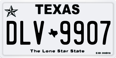 TX license plate DLV9907