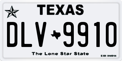 TX license plate DLV9910