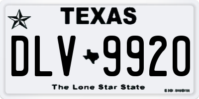 TX license plate DLV9920