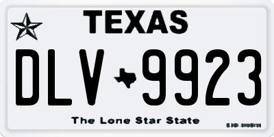 TX license plate DLV9923