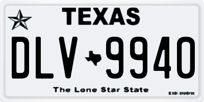 TX license plate DLV9940