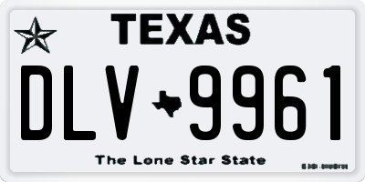 TX license plate DLV9961