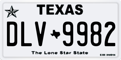 TX license plate DLV9982