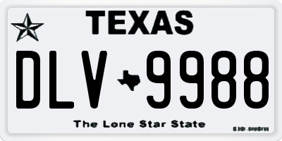 TX license plate DLV9988