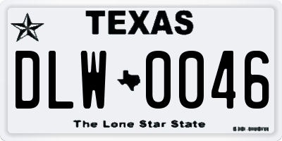 TX license plate DLW0046