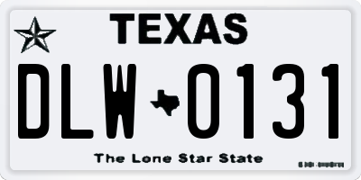 TX license plate DLW0131