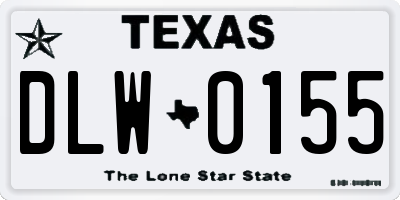 TX license plate DLW0155