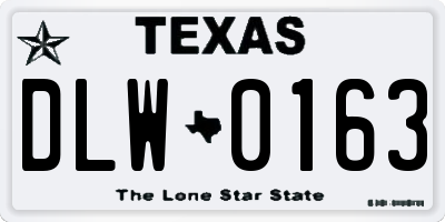 TX license plate DLW0163