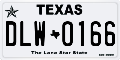 TX license plate DLW0166