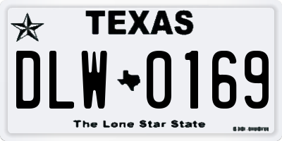 TX license plate DLW0169