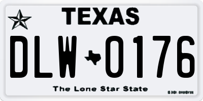 TX license plate DLW0176