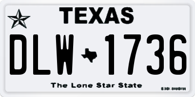 TX license plate DLW1736