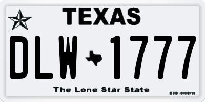 TX license plate DLW1777