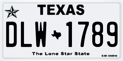 TX license plate DLW1789