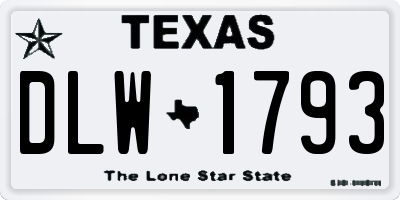 TX license plate DLW1793