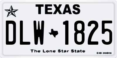 TX license plate DLW1825