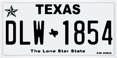 TX license plate DLW1854