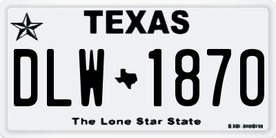 TX license plate DLW1870