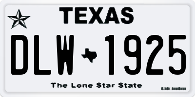 TX license plate DLW1925