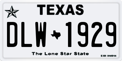 TX license plate DLW1929