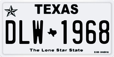 TX license plate DLW1968