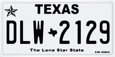 TX license plate DLW2129