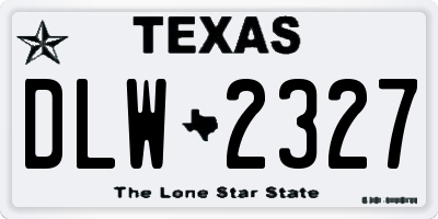 TX license plate DLW2327