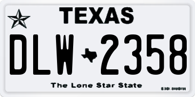 TX license plate DLW2358