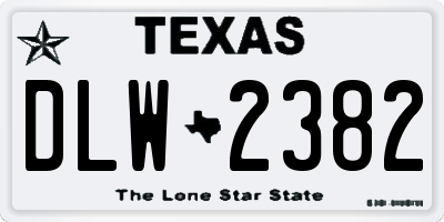 TX license plate DLW2382