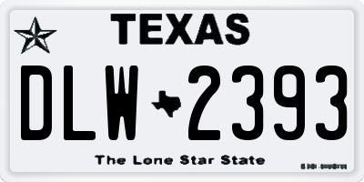 TX license plate DLW2393