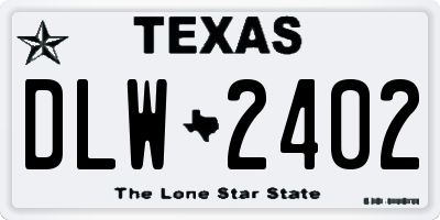 TX license plate DLW2402