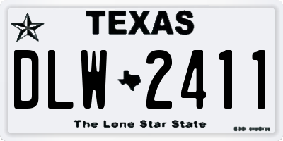 TX license plate DLW2411