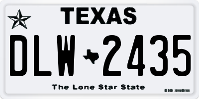 TX license plate DLW2435