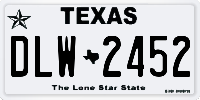 TX license plate DLW2452