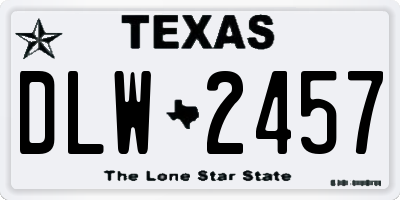 TX license plate DLW2457