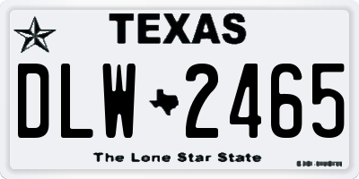 TX license plate DLW2465