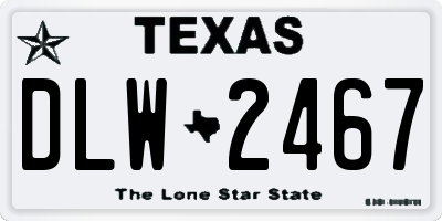 TX license plate DLW2467