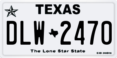 TX license plate DLW2470