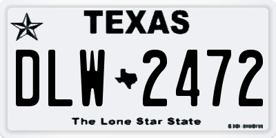 TX license plate DLW2472