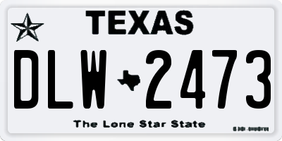 TX license plate DLW2473