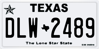 TX license plate DLW2489