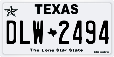 TX license plate DLW2494