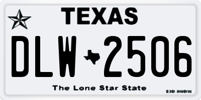 TX license plate DLW2506