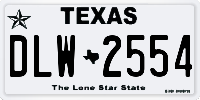 TX license plate DLW2554