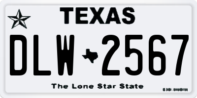 TX license plate DLW2567