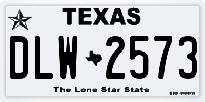 TX license plate DLW2573