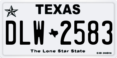 TX license plate DLW2583