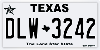 TX license plate DLW3242