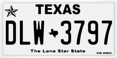 TX license plate DLW3797